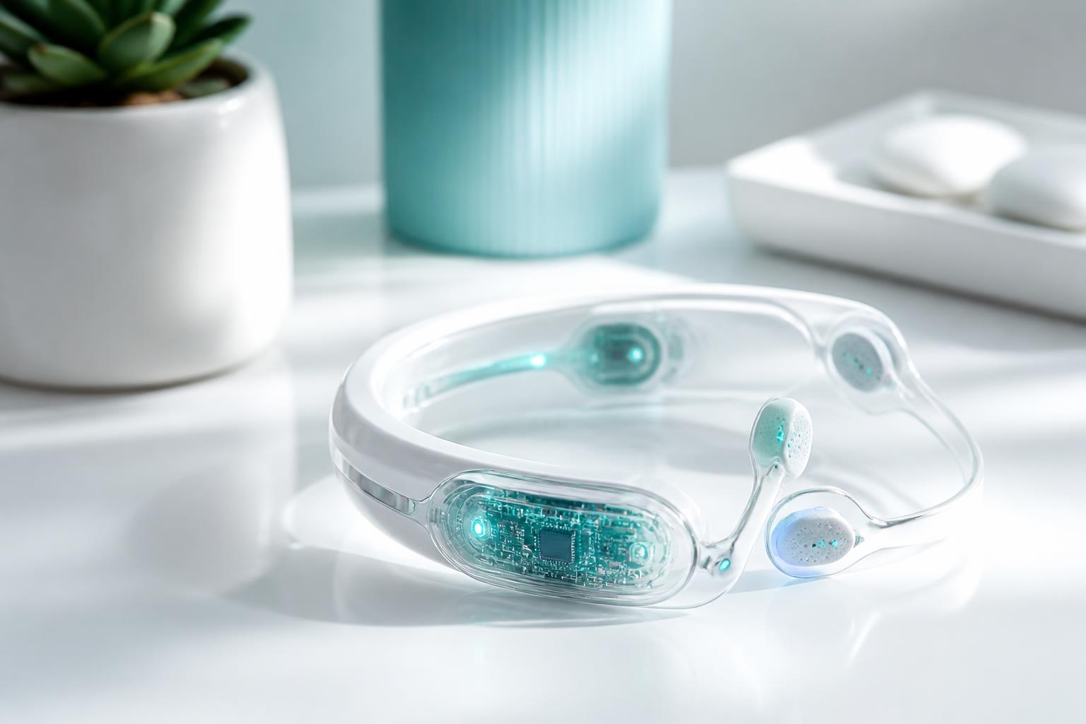 A close-up of the Halo neural implant device
